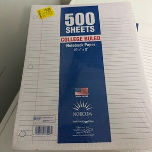 2 each College Ruled Notebook Paper - 500 Sheets, White
